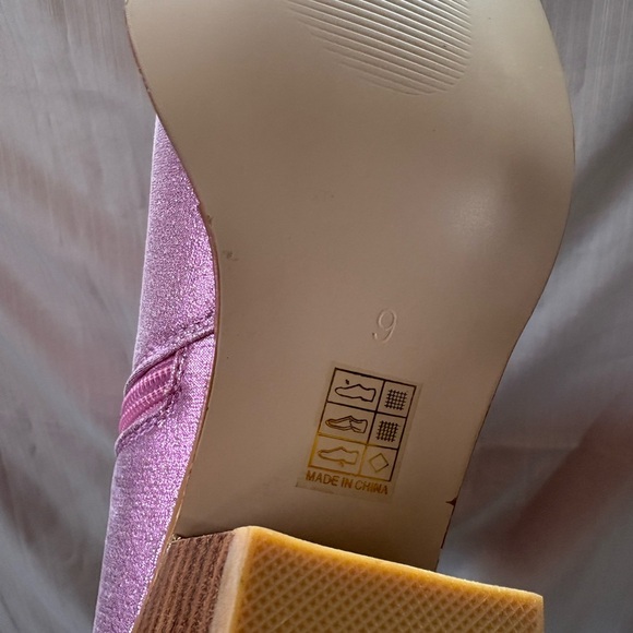 Pink Sparkle Cowgirl Western Cowboy‎ Chunky Heeled Boots Size 9 - Picture 10 of 10